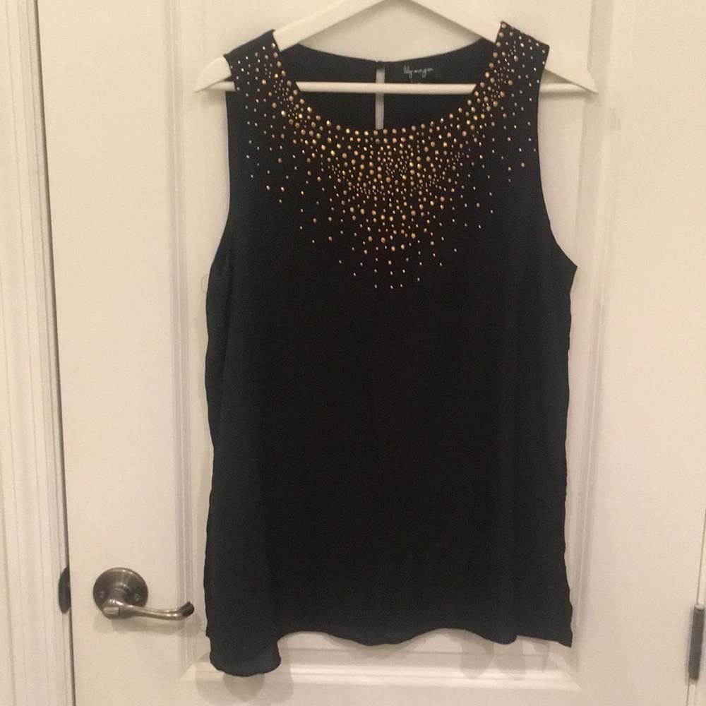 Lily Morgan Black top with rose gold detail